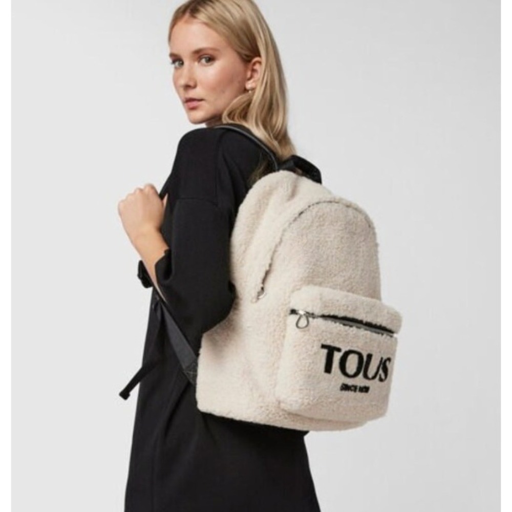 TOUS Cream Medium beige Amaya Warm Backpack Sherpa